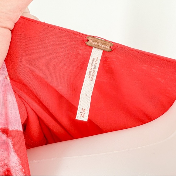 Free People Red Floral Long Sleeve Dress - Picture 4 of 7